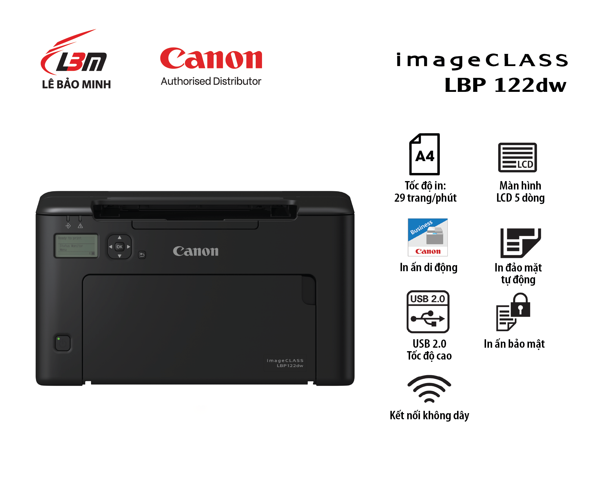 CANON LBP122dw NEW (IN WIFI, IN 2 MẶT)