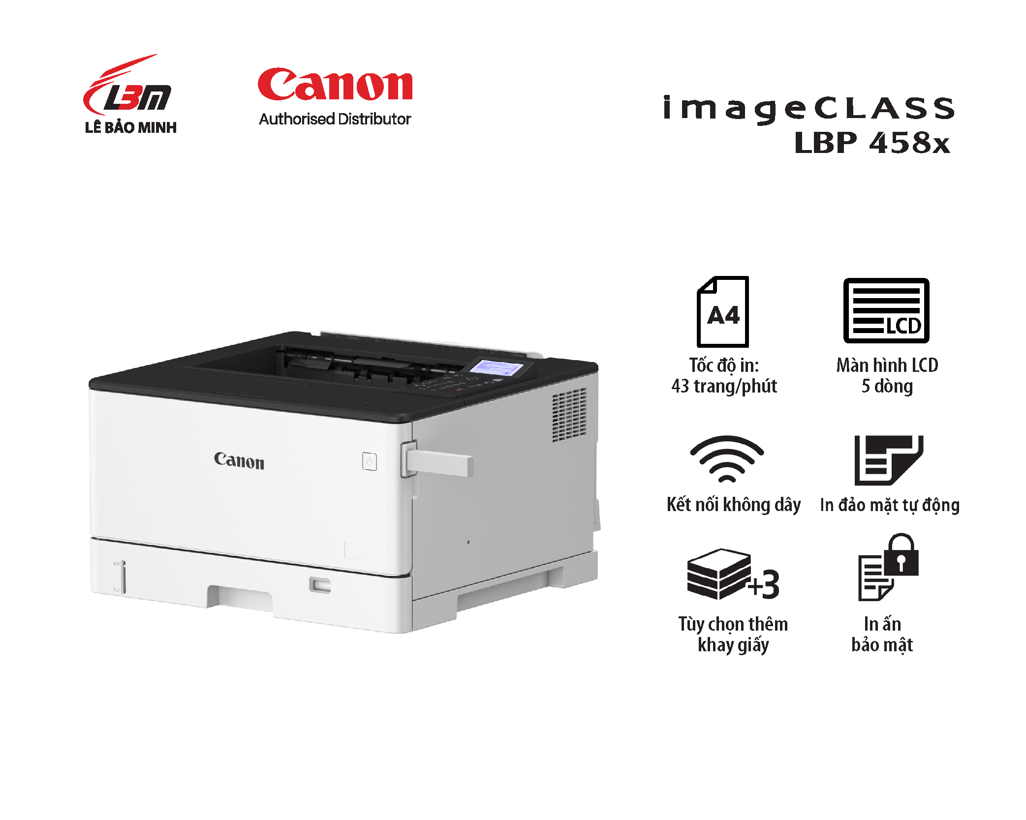 MÁY IN Canon LBP458X (A3, IN MẠNG, IN 2 MẶT)